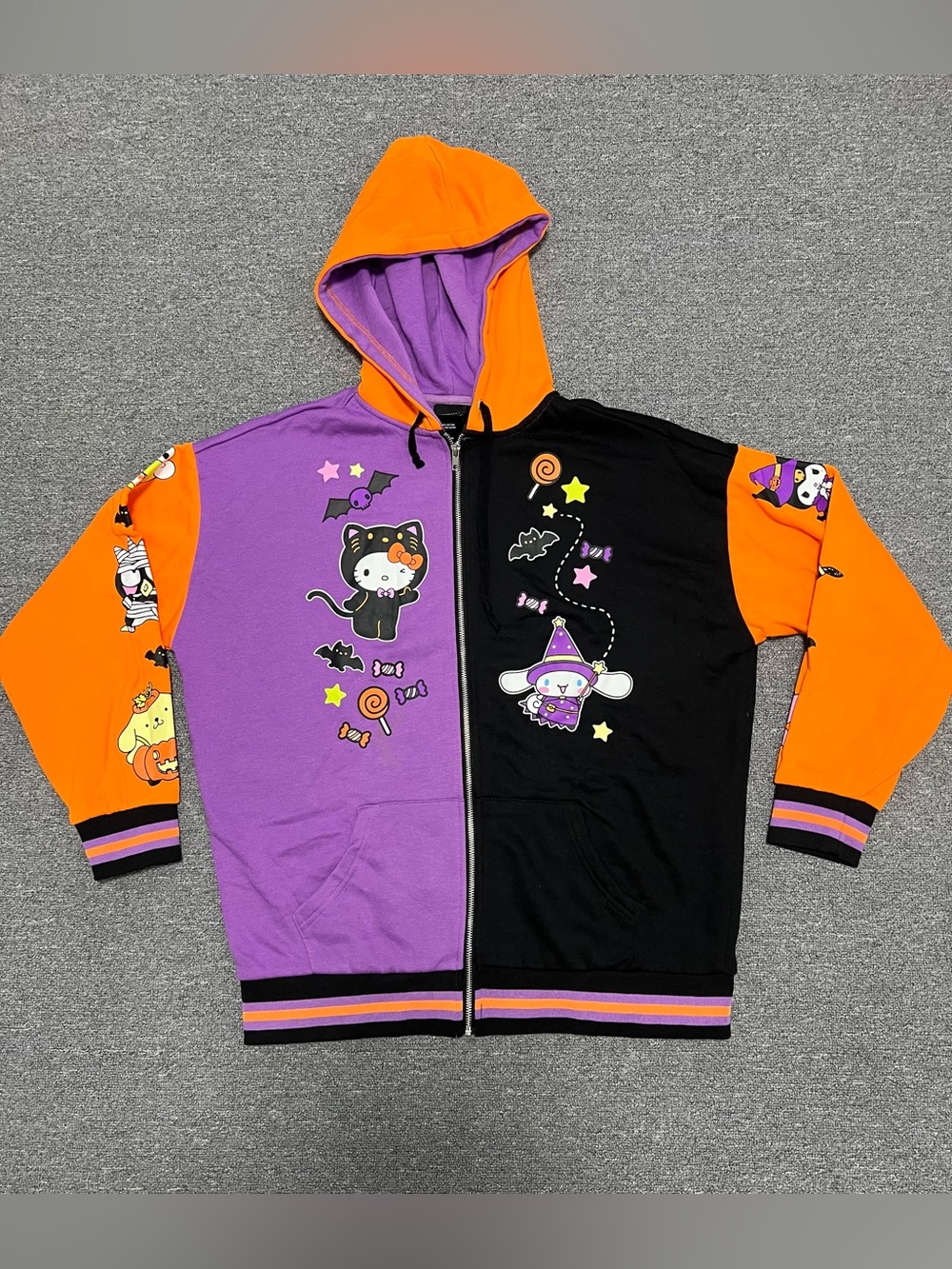 Sanrio Hello Kitty and Friends Halloween Hooded Zip-Up Sweatshirt Adult S